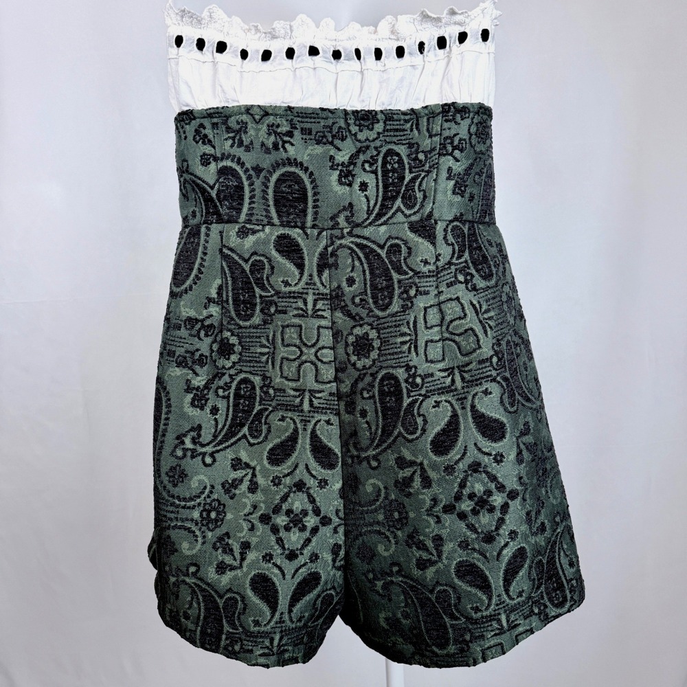 Urban Outfitters Milkmaid Skort Romper Paisley Jacquard Cottagecore Womens L - Picture 2 of 12